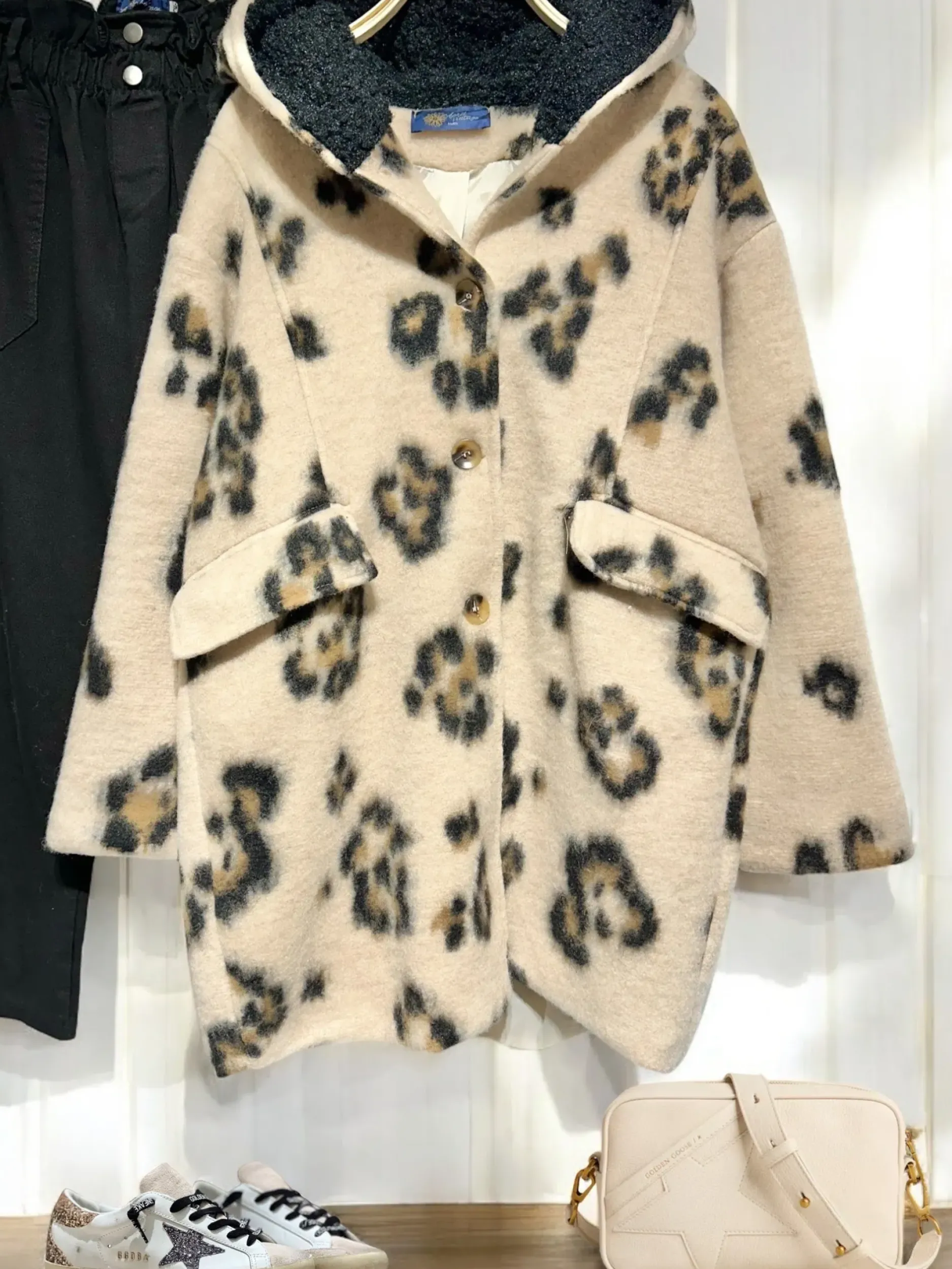 Cheap HippieChic Manteau à Capuche Léo en Laine