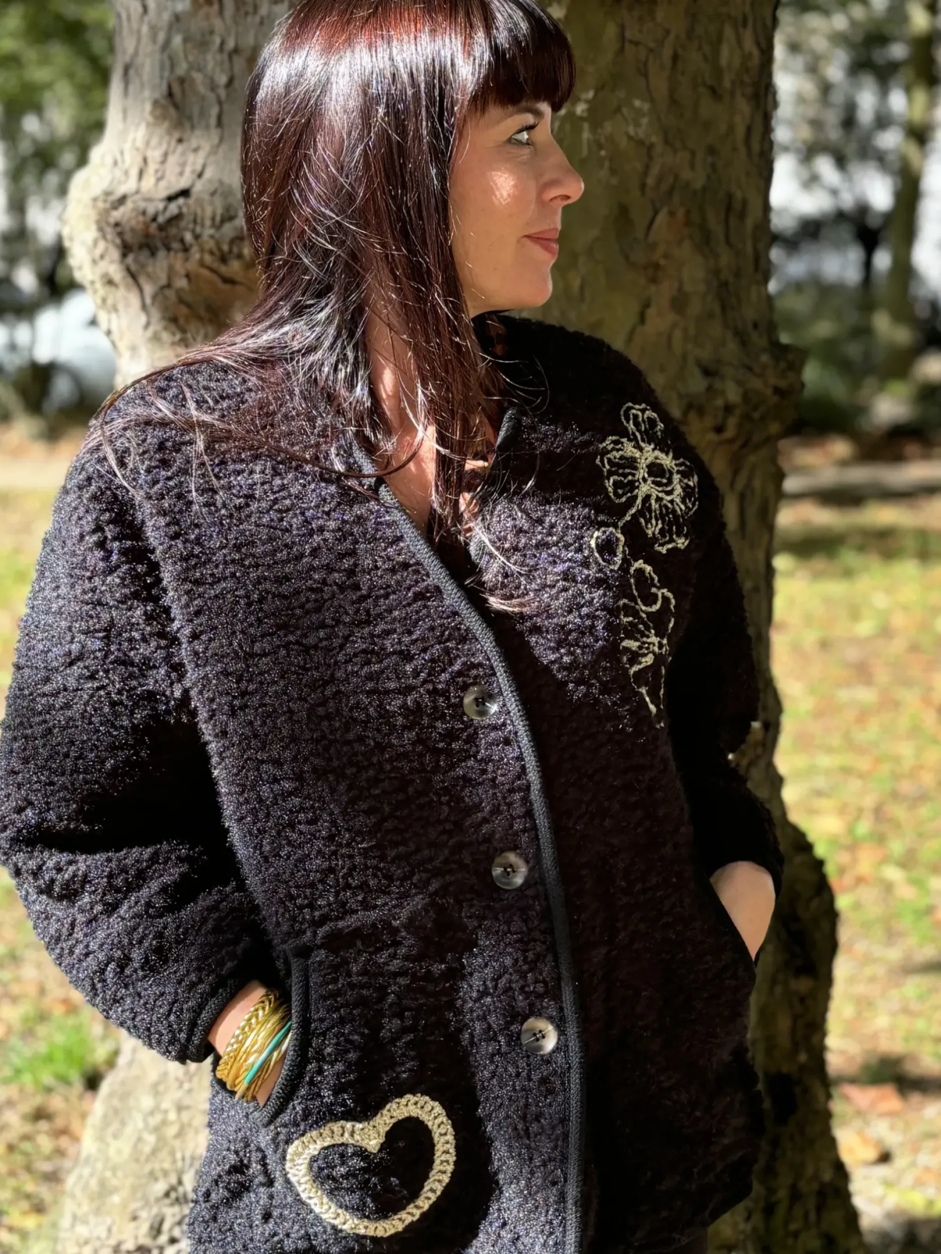 Cheap HippieChic Manteau Bouclette Fleur