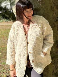 Cheap HippieChic Manteau Bouclette Fleur