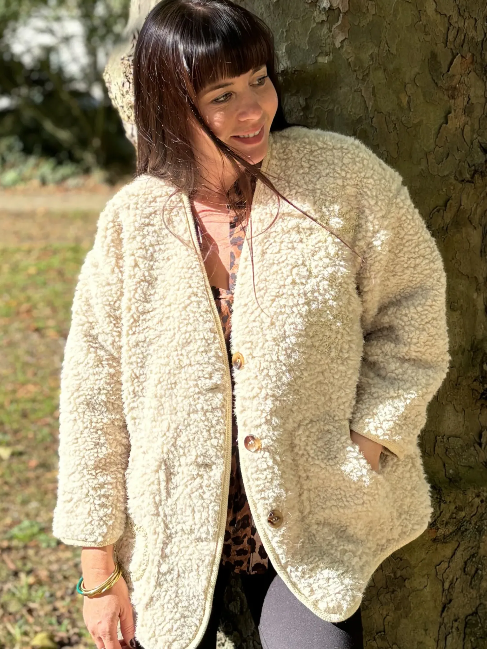 Cheap HippieChic Manteau Bouclette Fleur