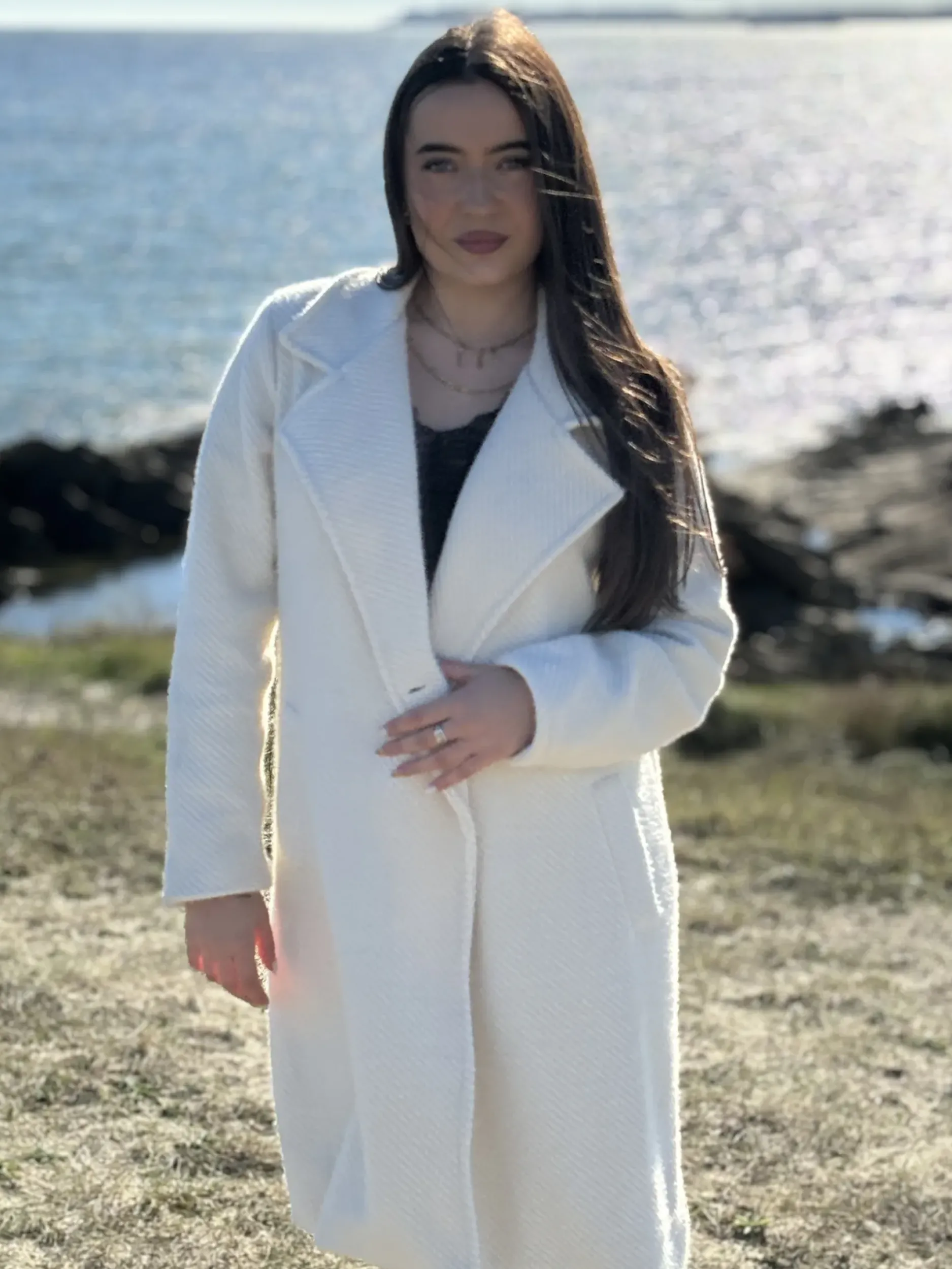 New HippieChic Manteau Droit Uni