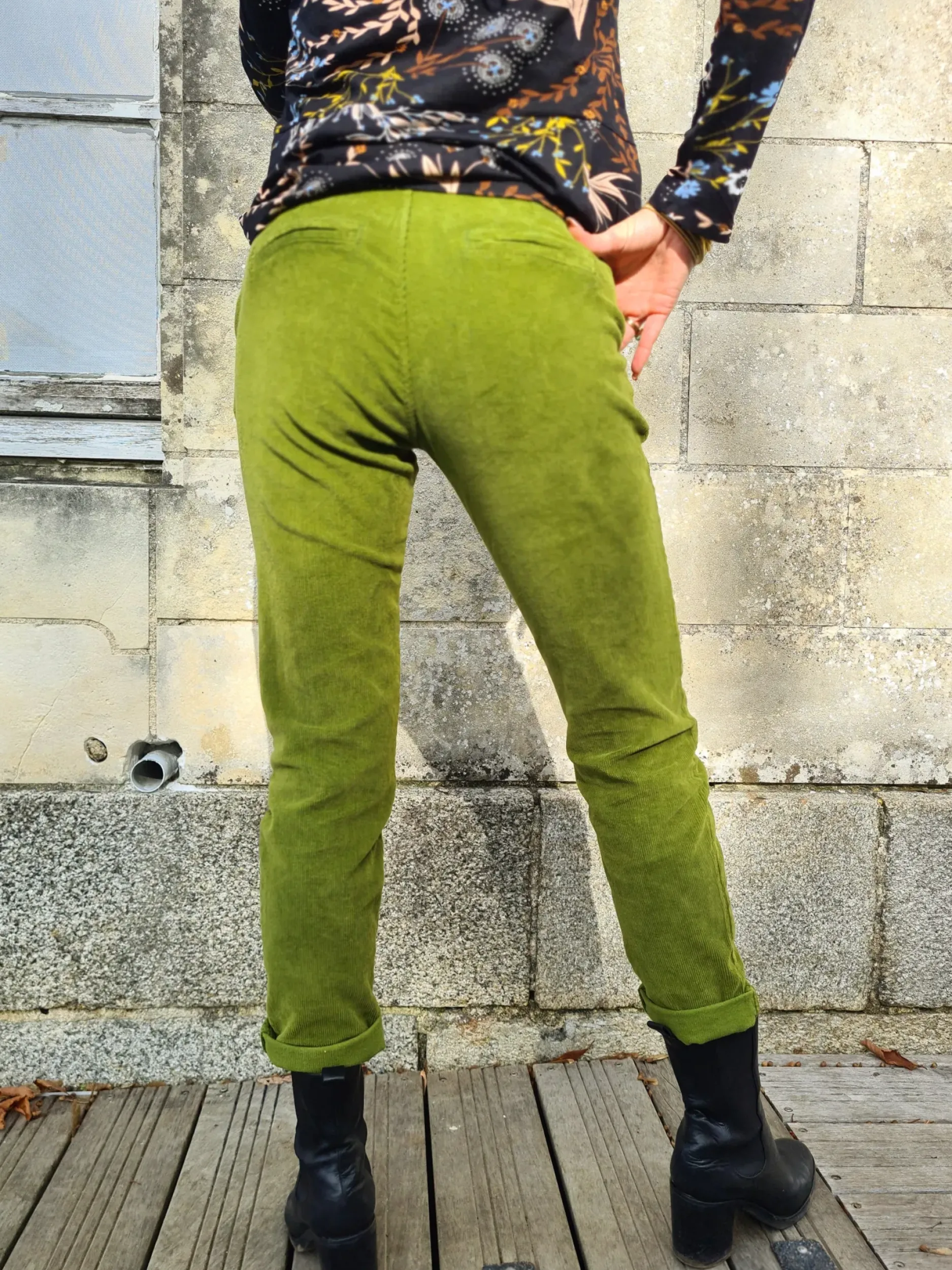 Clearance HippieChic Pantalon en Velours Achille Pistache