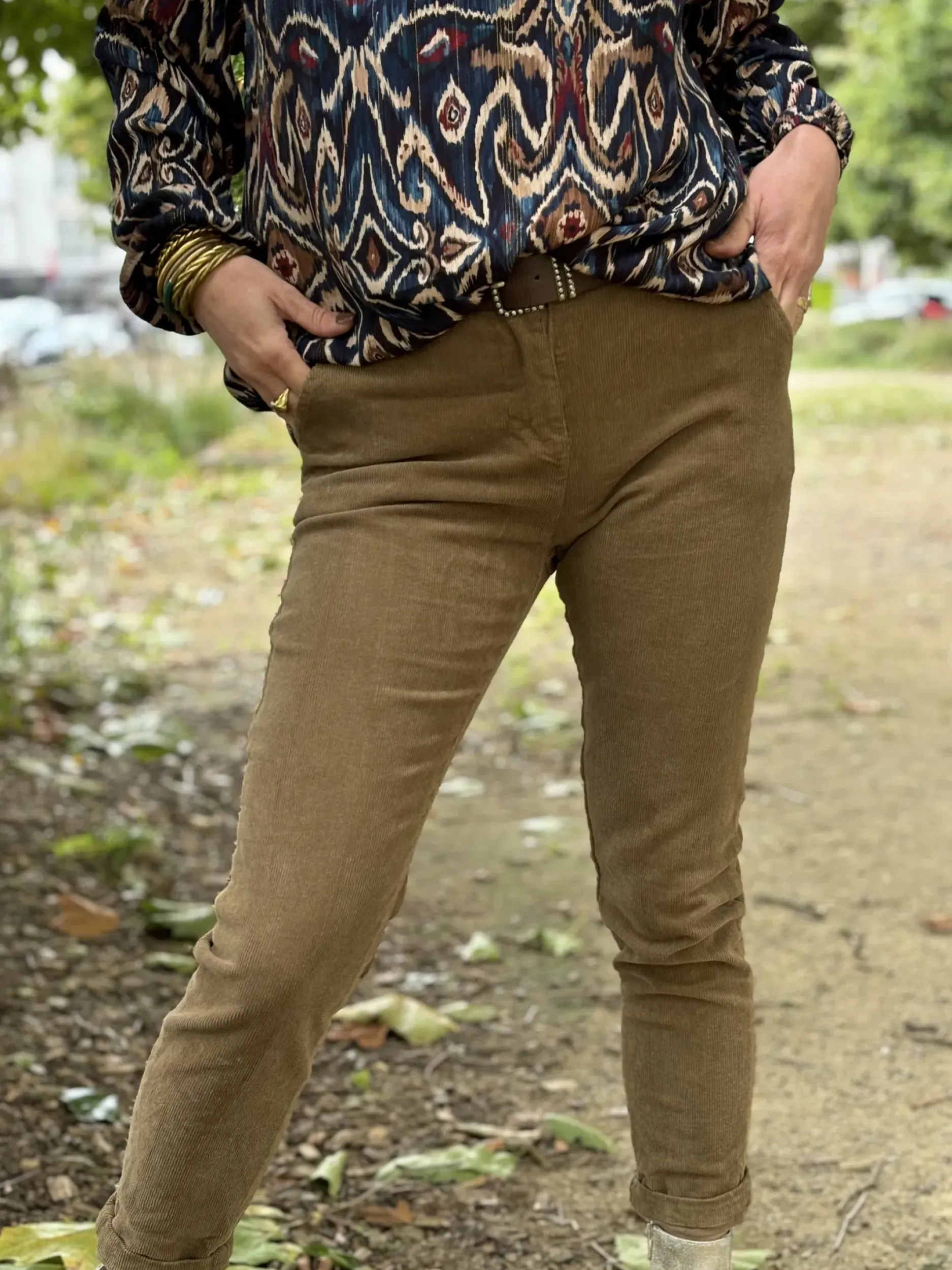 Clearance HippieChic Pantalon en Velours Achille Pistache