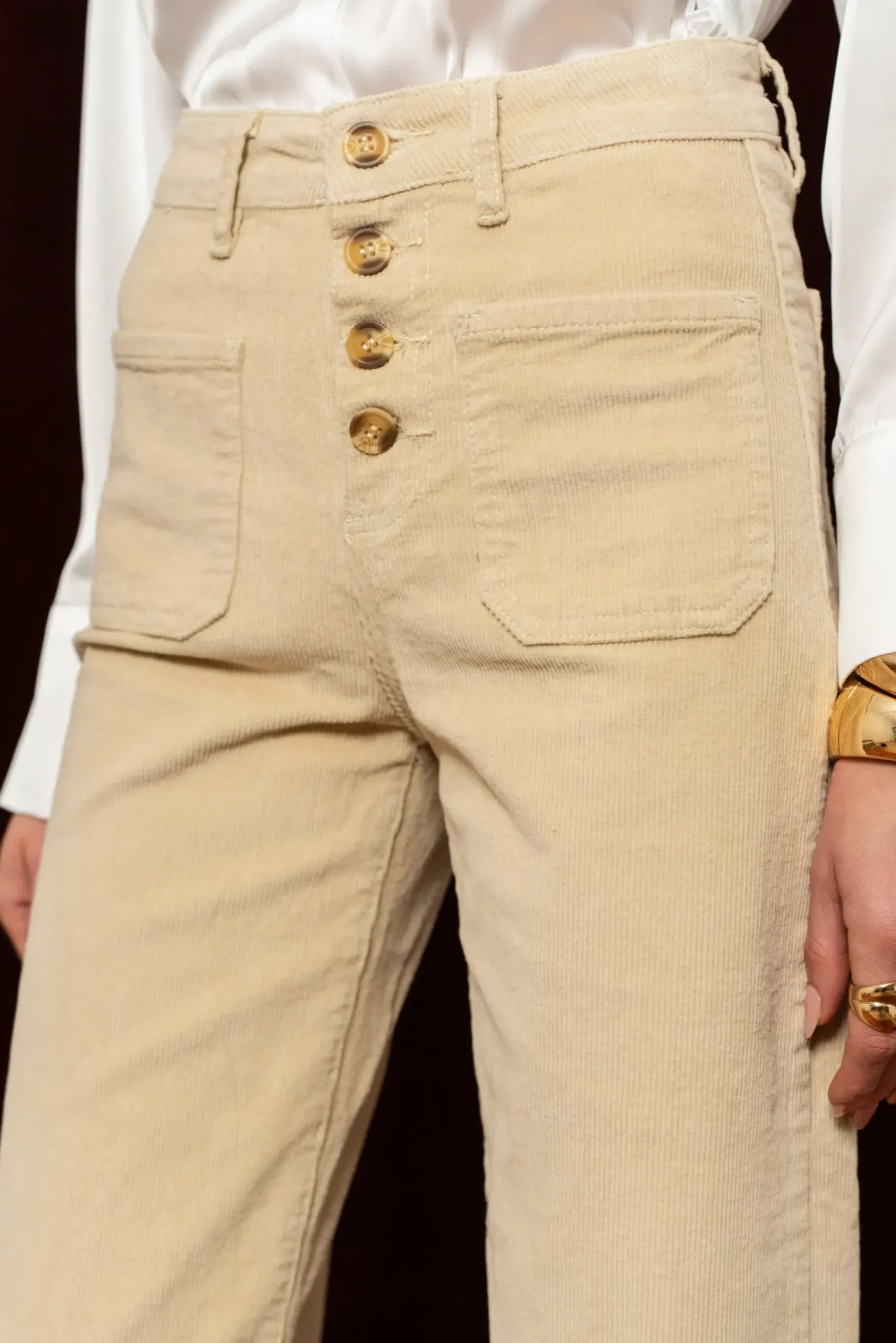 Online HippieChic Pantalon Velours Boutons