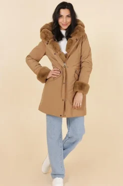 New HippieChic Parka à Capuche avec Fourrure