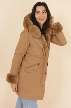 New HippieChic Parka à Capuche avec Fourrure