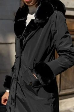 New HippieChic Parka à Capuche avec Fourrure