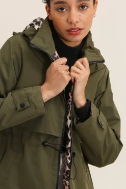 Shop HippieChic Parka Imperméable Rembourré Léopard