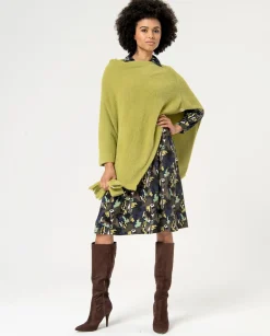 New HippieChic Poncho Tricot Fourrure Noir