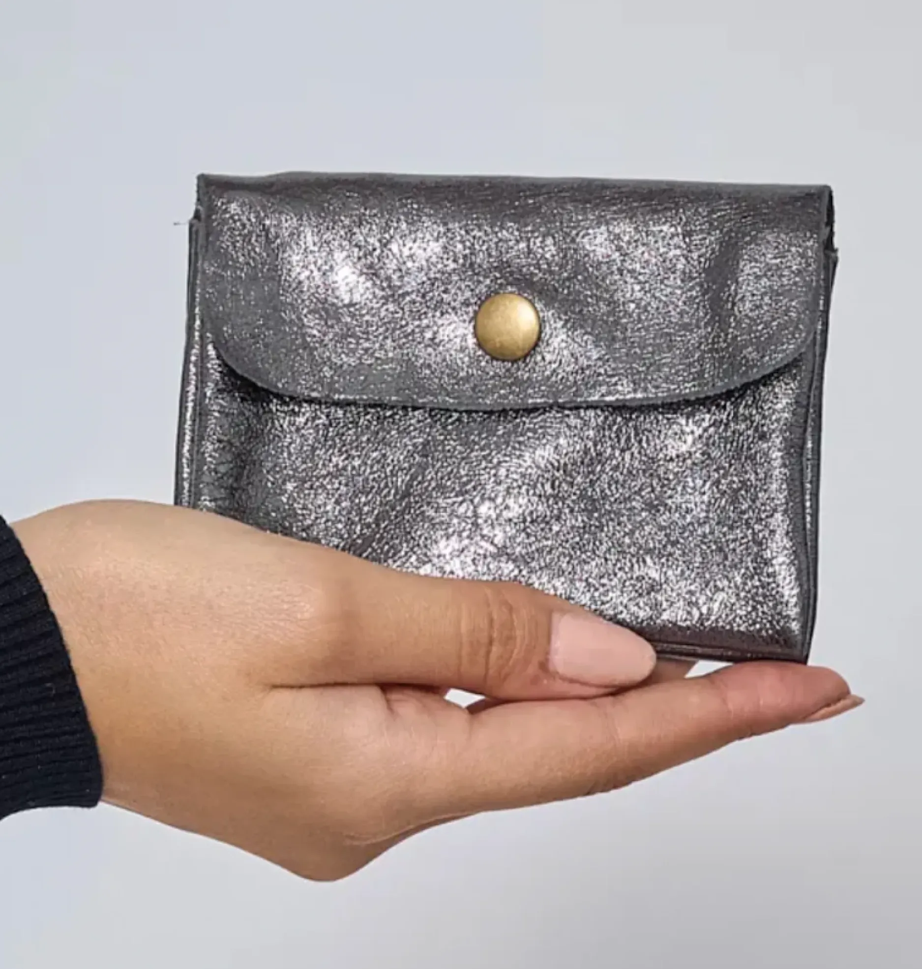 Online HippieChic Porte Monnaie Brillant Cuir Noir