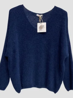 Fashion HippieChic Pull Alpaga Doudou Marine