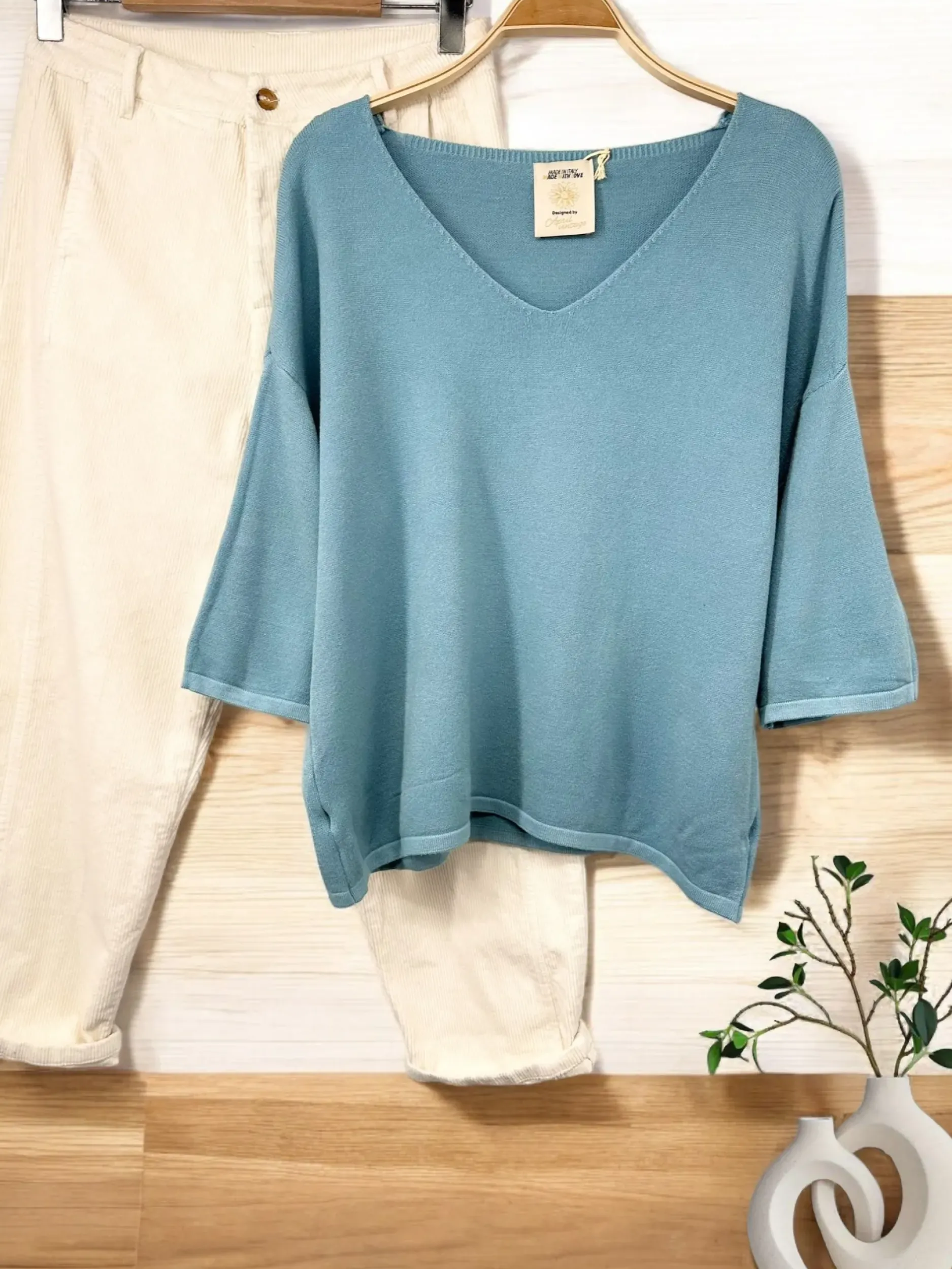 Cheap HippieChic Pull basic manches 3/4 Noir