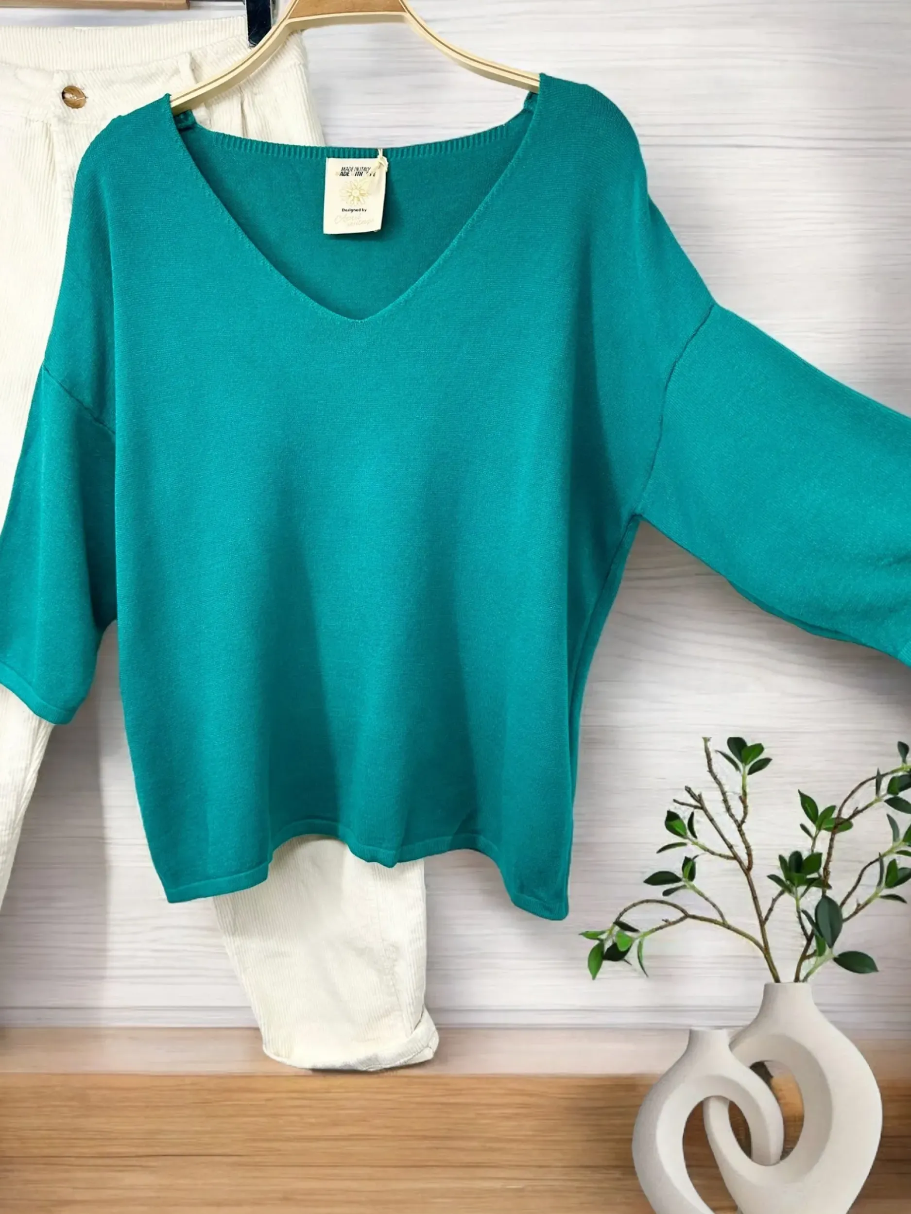 Cheap HippieChic Pull basic manches 3/4 Noir