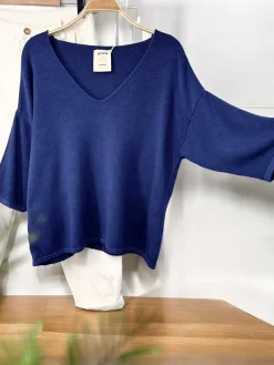 Cheap HippieChic Pull basic manches 3/4 Noir