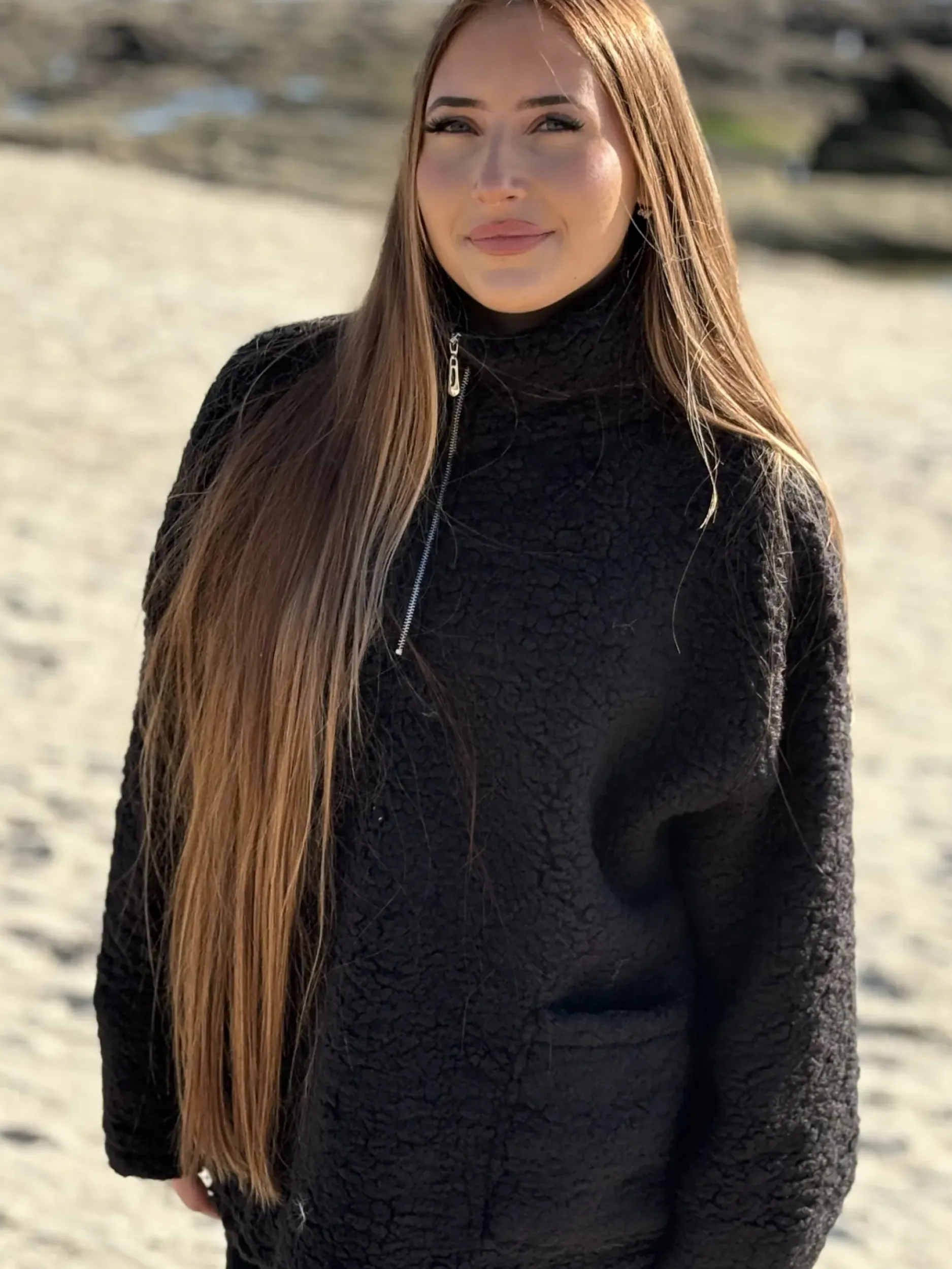 Fashion HippieChic Pull Bouclette Col Camionneur