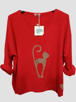 Flash Sale HippieChic Pull Cat Coeur
