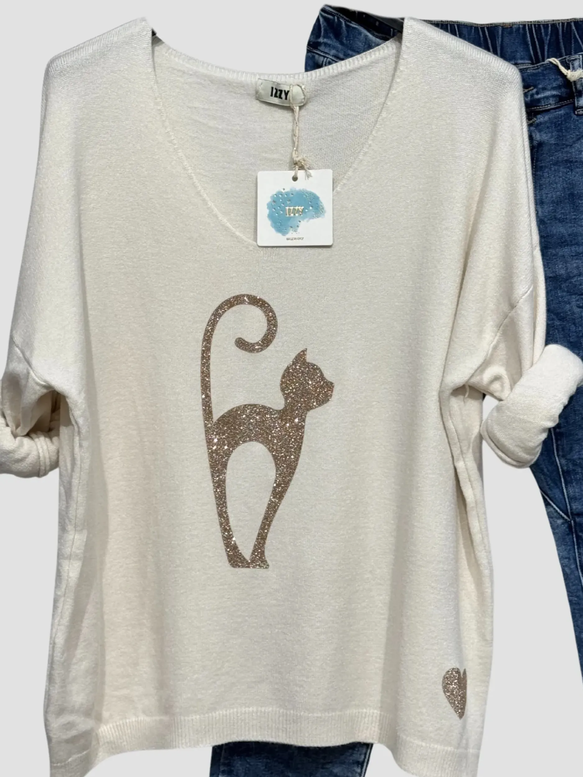 Flash Sale HippieChic Pull Cat Coeur