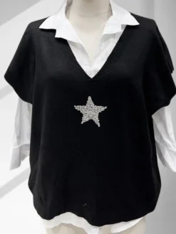 Cheap HippieChic Pull Chemise sans Manches Star