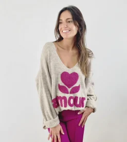 Outlet HippieChic Pull Chiné Amour