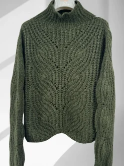 Shop HippieChic Pull Crochet Col Montant