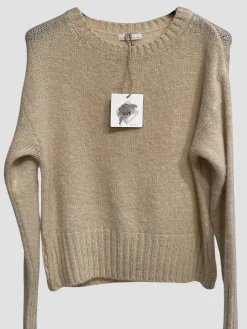 Online HippieChic Pull en Mohair Col Rond Écru