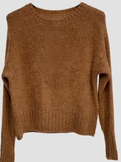 Online HippieChic Pull en Mohair Col Rond Écru