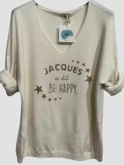 New HippieChic Pull Jacques à dit "be Happy"