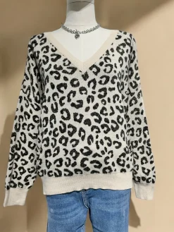 Clearance HippieChic Pull Léopard Lurex