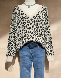 Clearance HippieChic Pull Léopard Lurex