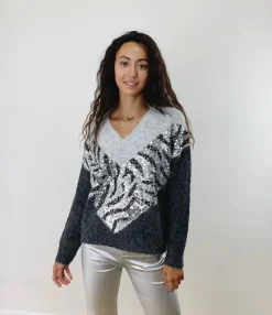 Best HippieChic Pull Paillette Zèbre