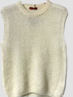Cheap HippieChic Pull sans Manches Bords Côtelé