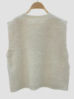 Hot HippieChic Pull sans Manches Boutons Doré