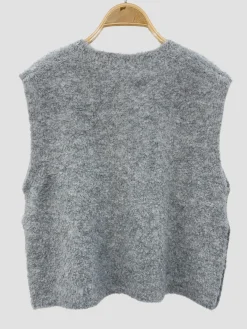 Hot HippieChic Pull sans Manches Boutons Doré