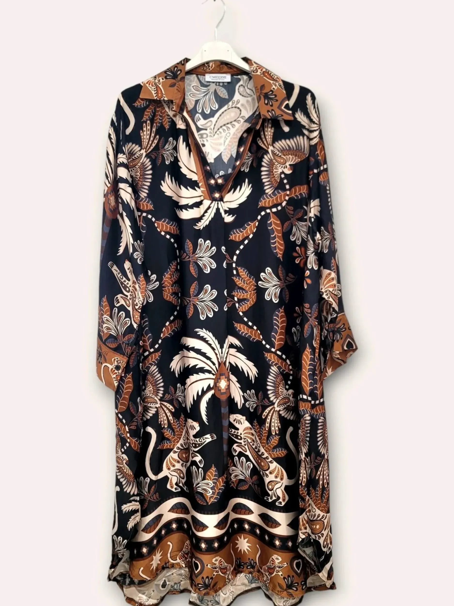 Sale HippieChic Robe en Soie Animal Zèbre