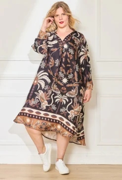 Sale HippieChic Robe en Soie Animal Zèbre
