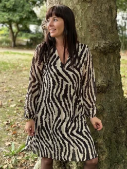 Shop HippieChic Robe Plissée Zébré