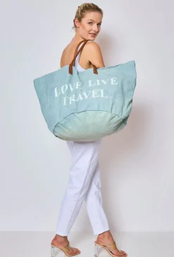 Cheap HippieChic Sac de Voyage "Love Live Travel" Kaki