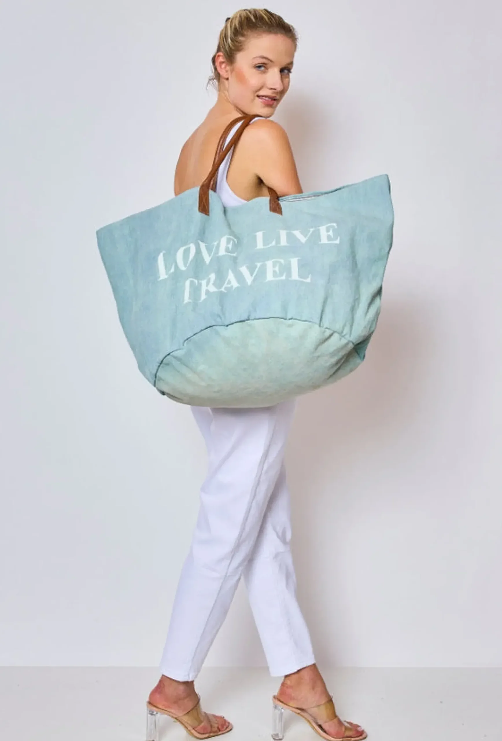 Cheap HippieChic Sac de Voyage "Love Live Travel" Kaki