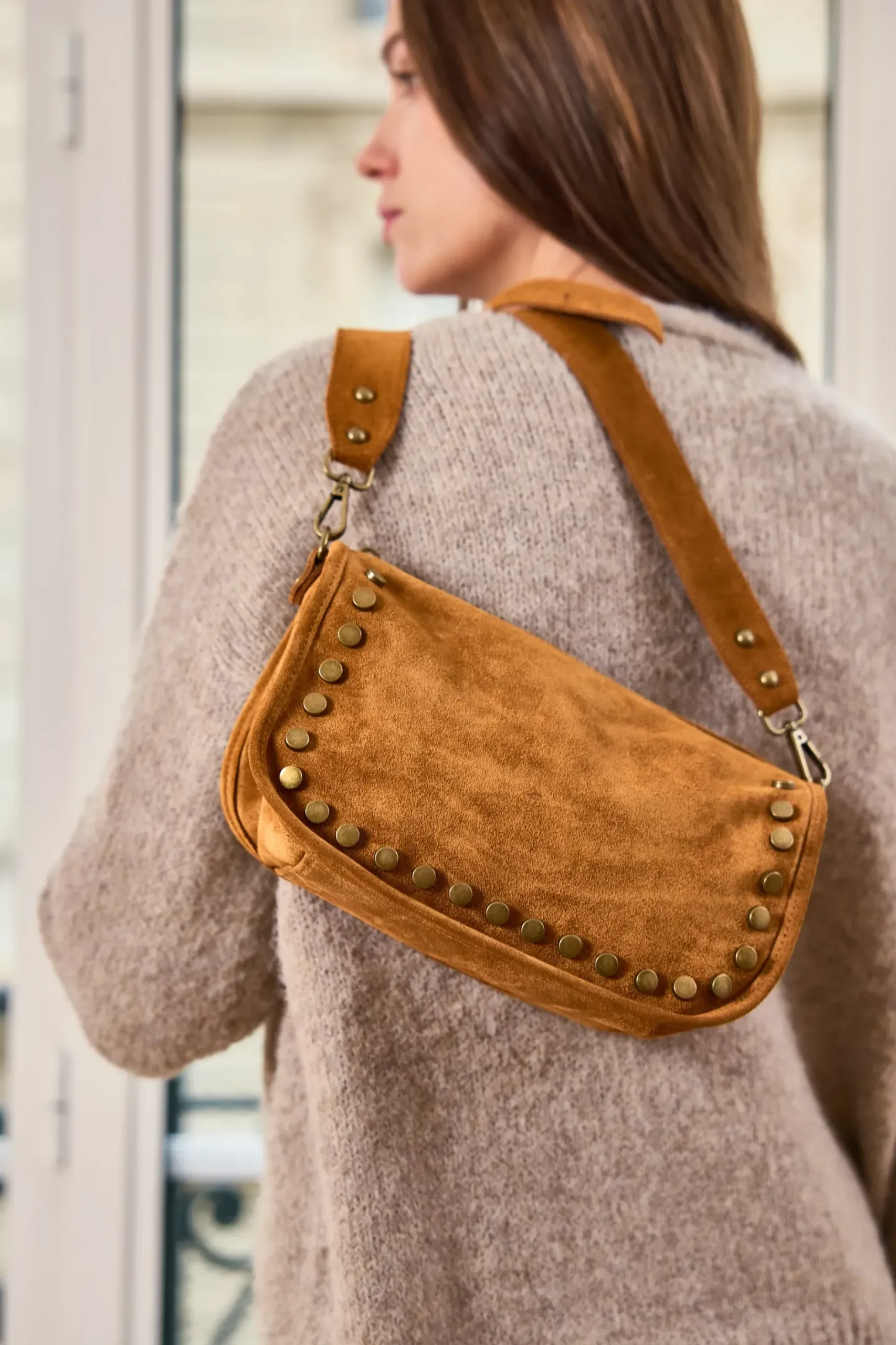 Best Sale HippieChic Sac en Cuir Suédé Camel