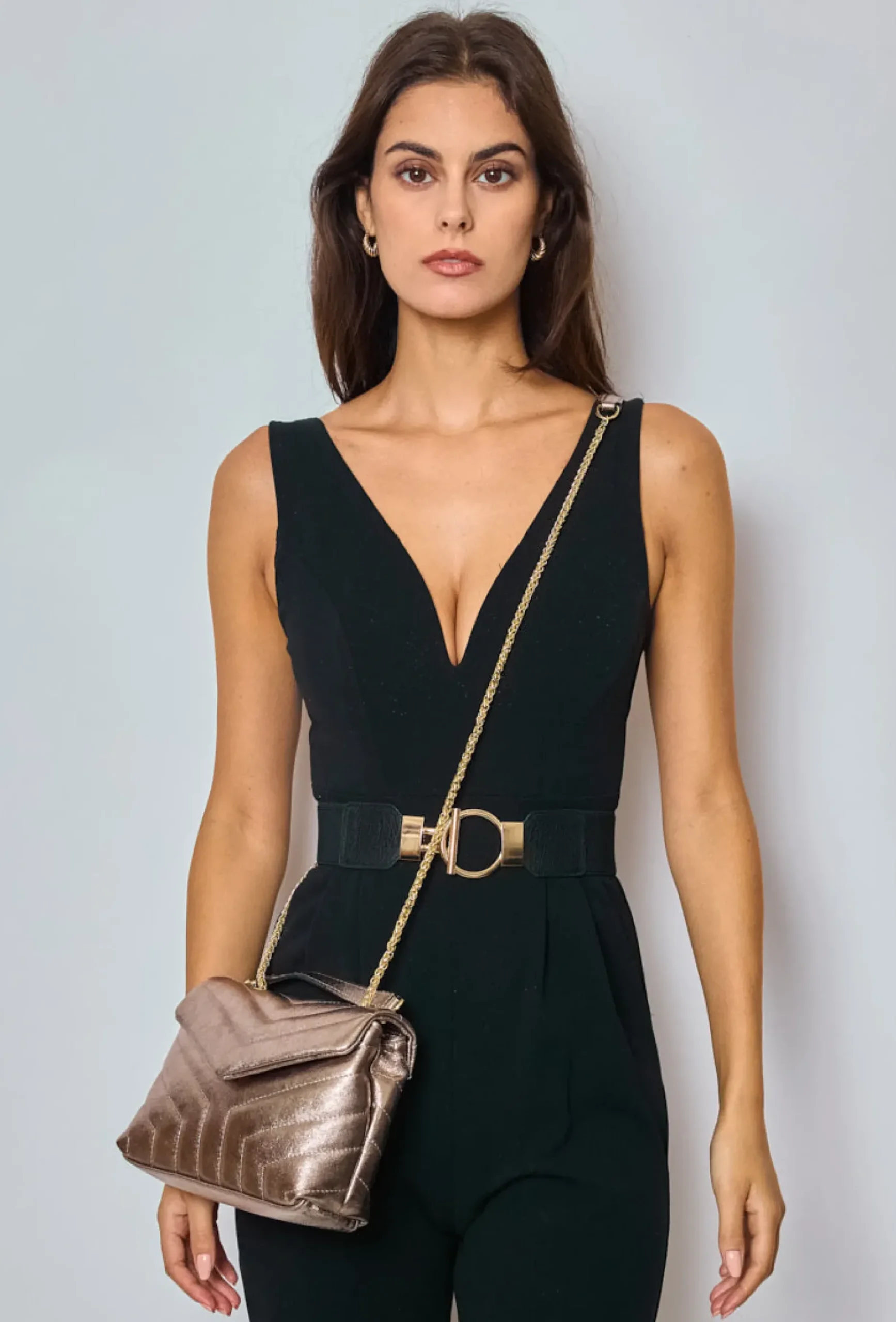 Fashion HippieChic Sac Matelassée en Métal Argenté