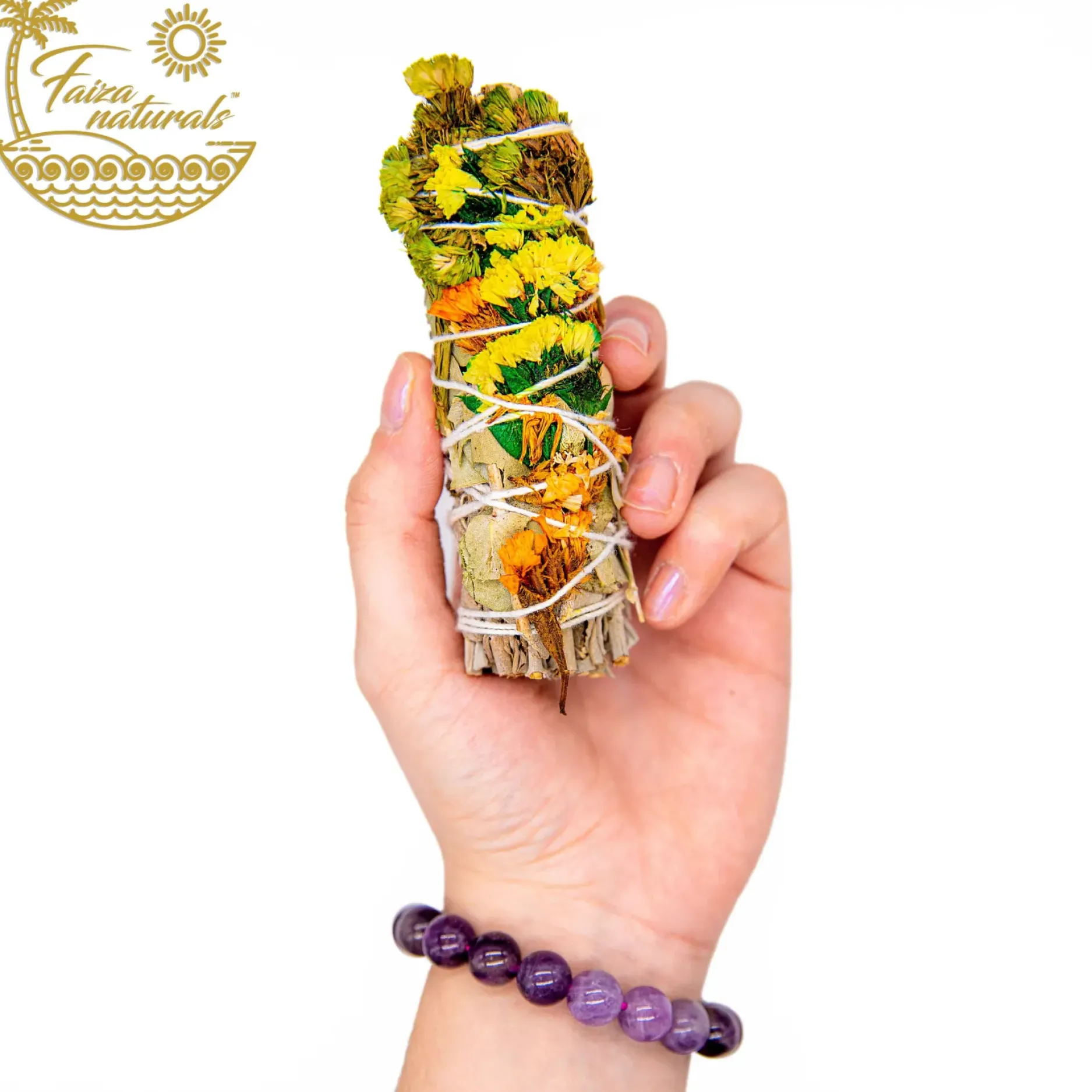 Fashion HippieChic Sinuata printanière et eucalyptus avec bouquets de sauge blanche