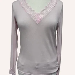 Shop HippieChic Sous Pull Uni avec Dentelles Noir