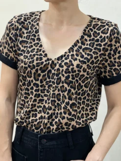 Online HippieChic Tee-shirt Léopard Revers