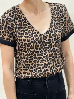 Online HippieChic Tee-shirt Léopard Revers