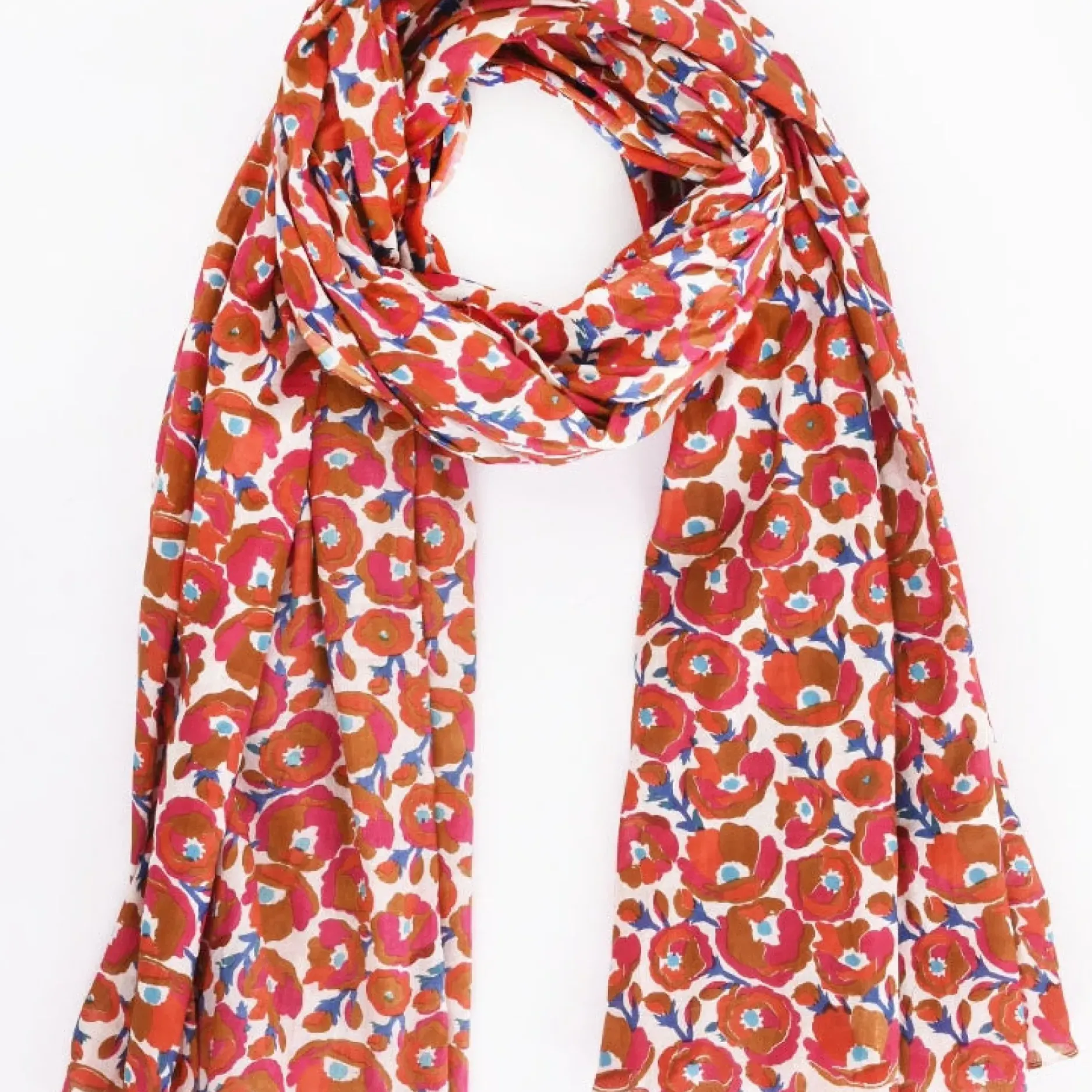 New HippieChic Étole Coquelicots OrangeClair