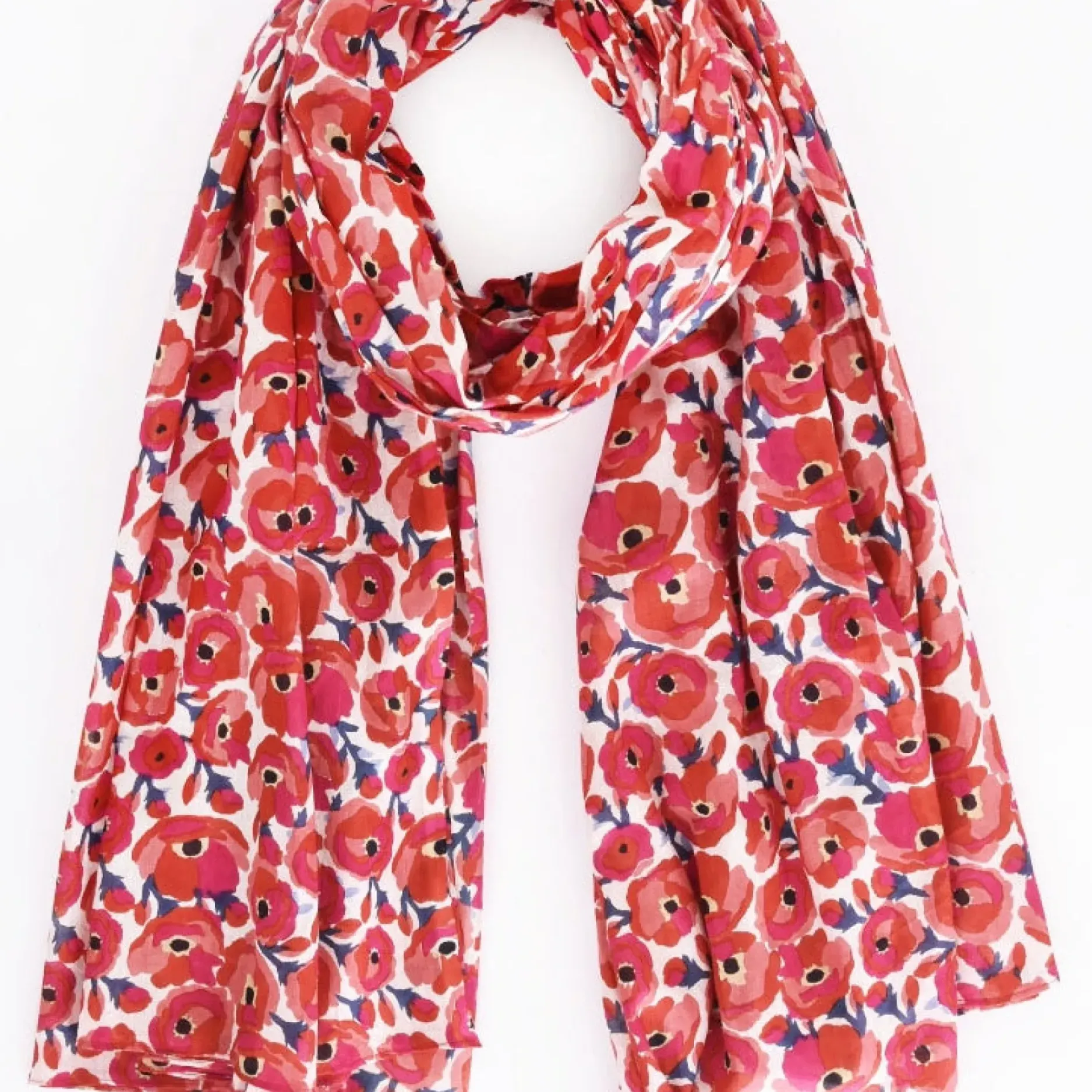 New HippieChic Étole Coquelicots OrangeClair