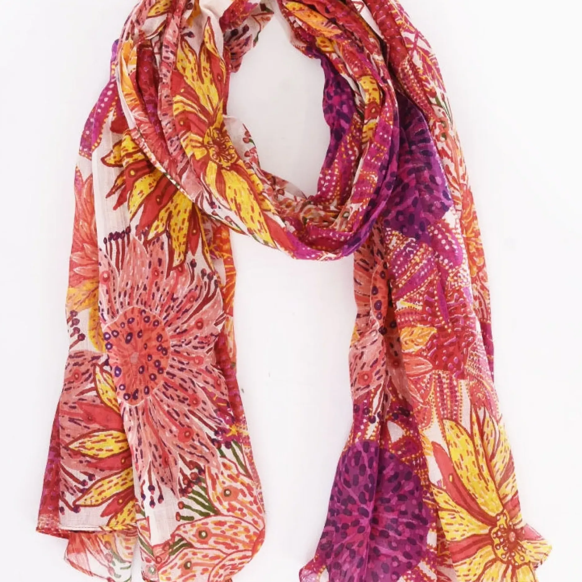 Best HippieChic Étole Gros Tournesols RoseFoncé