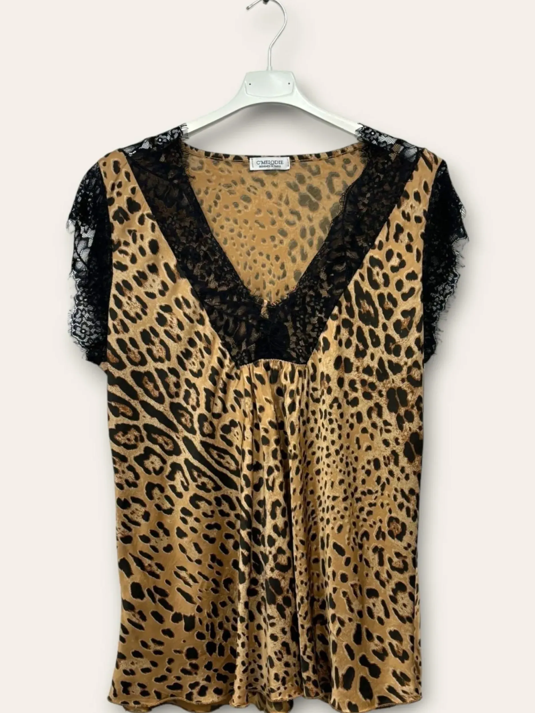 Discount HippieChic Top Satin Léopard