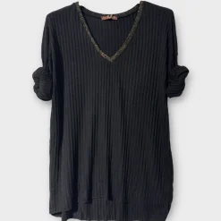 Discount HippieChic Top Uni Côtelé Lurex