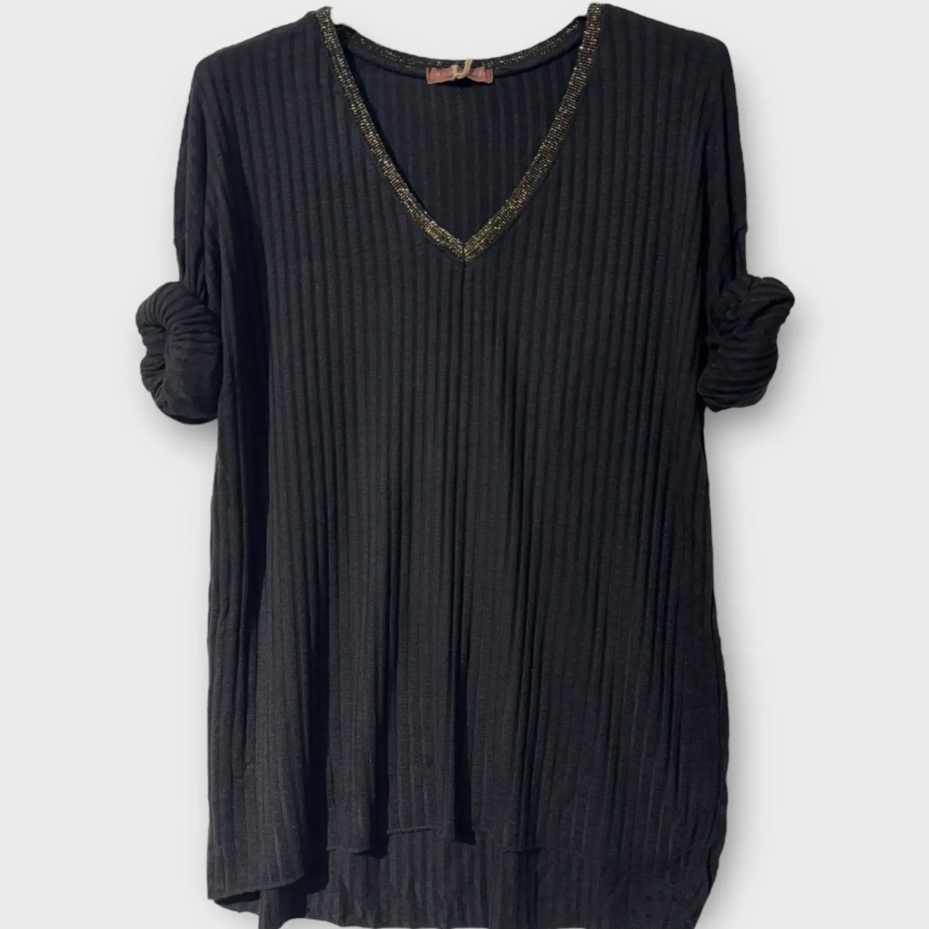 Discount HippieChic Top Uni Côtelé Lurex